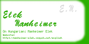 elek manheimer business card